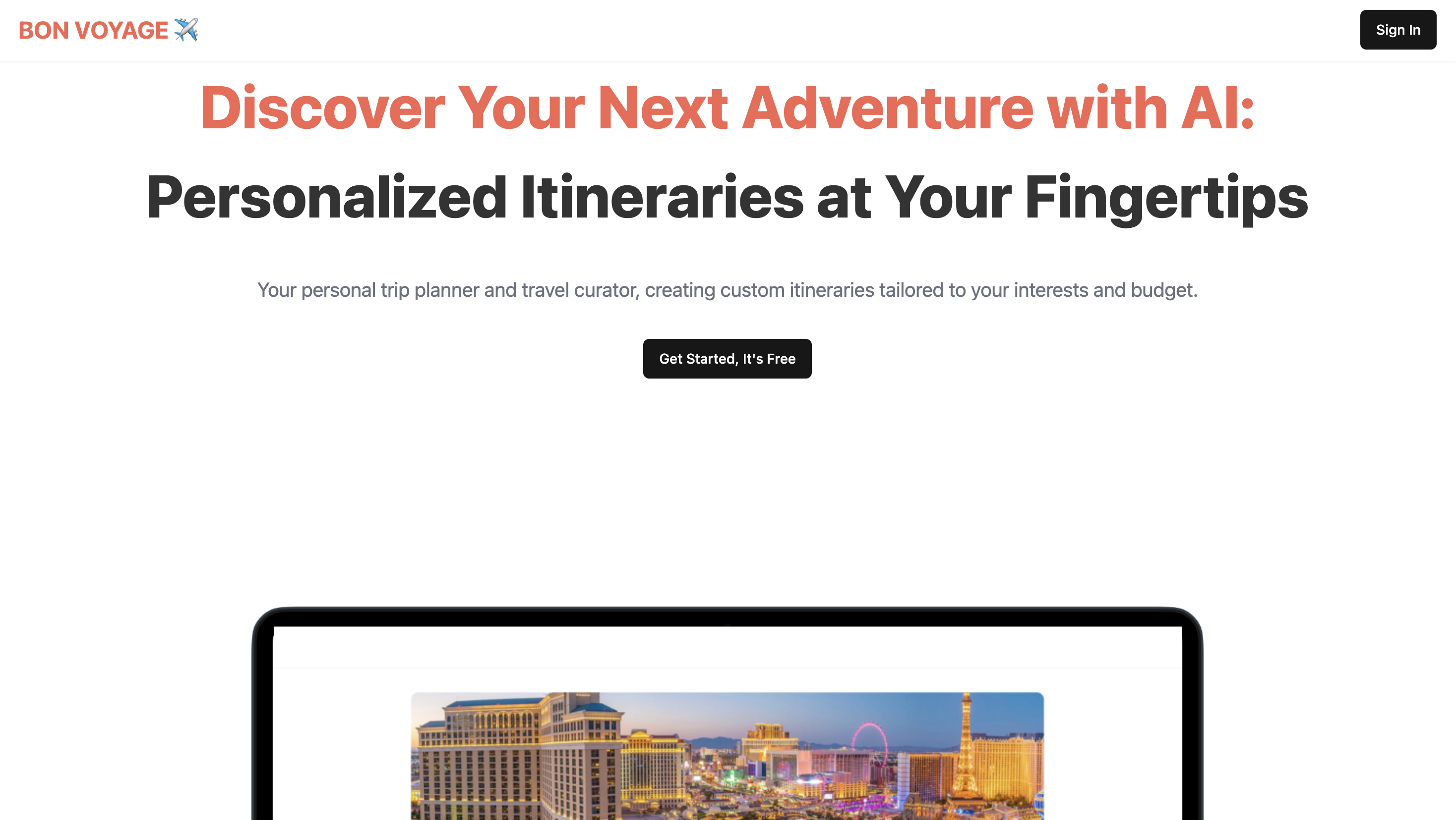 AI Trip Planner preview